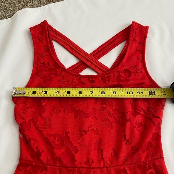 Candies Juniors Red Lacey Dress.  Sz.  XS. Fully Lined. - Picture 7 of 15